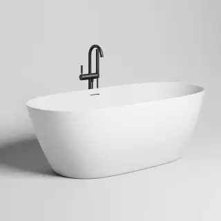 Salini Sofia Ванна отдельностоящая 165x75x60см, донный клапан "Up&Down", сифон, слив-перелив, S-Stone, цвет: белый матовый
