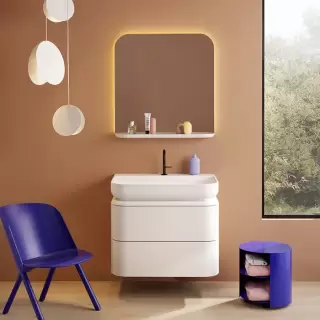 Burgbad Комплект мебели 100х55х68см, подвесной, 2 ящ, раковина белая мат. с 1отв. для смес. , открывание нажатием G0126, цвет белый матовый