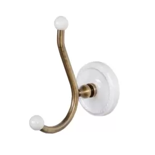 Devon&Devon Dorothy Вешалка-крючок, подвесной, цвет: состаренная бронза/белый