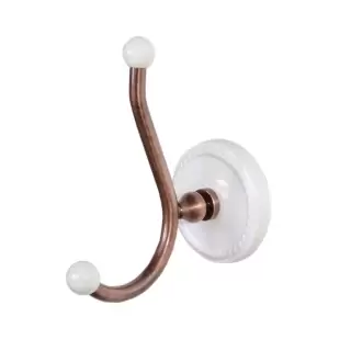 Devon&Devon Dorothy Вешалка-крючок подвесной, цвет: состаренная медь/белый