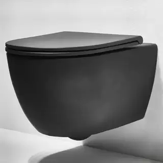 Simas Trevi Унитаз 56х37см., подвесной, безободковый, цвет: черный матовый