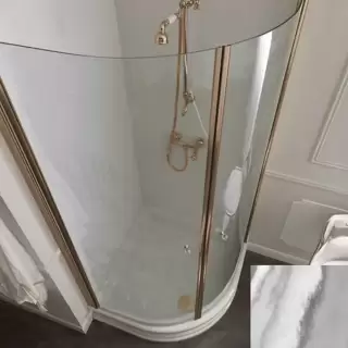 Kerasan Душ. ограждение 80х80х187см., "четверть круга для поддона 1342, проф.бронза, прозрачное.стекло