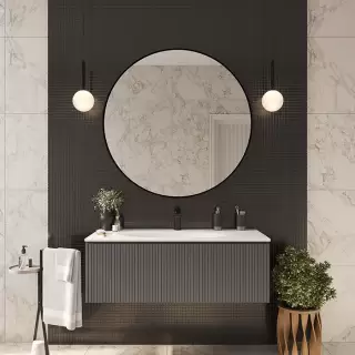 TW Shape комплект подвесной мебели 120х50см, с раковиной, с 1 выдвиж. ящиком с механизмом push-to-open, цвет: серый матовый RAL7016