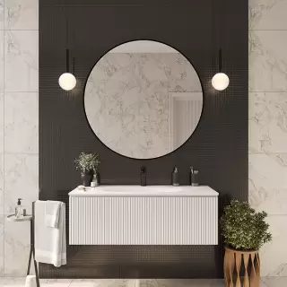 TW Shape комплект подвесной мебели 120х50см, с раковиной, с 1 выдвиж. ящиком с механизмом push-to-open, цвет: белый матовый RAL9003