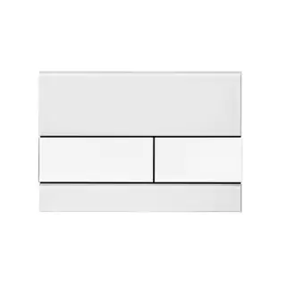 TECEsquare, панель смыва с двумя клавишами стеклянная, цвет: стекло белое, клавиши нержавеющая сталь, сатин