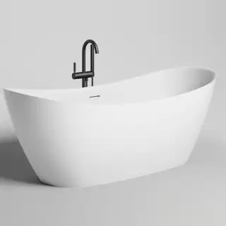 Salini Noemi Ванна отдельностоящая 170х75х69cм, донный клапан, сифон, слив-перелив, S-Sense, цвет: белый глянцевый