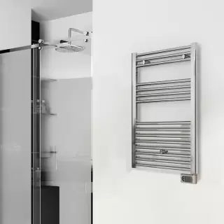 Irsap Ares Полотенцесушитель электр. 58.x81.8x3см (15 трубок-2 пром), мощность:400 ватт,с электр/термостатом, провод: 120см, цвет: хром