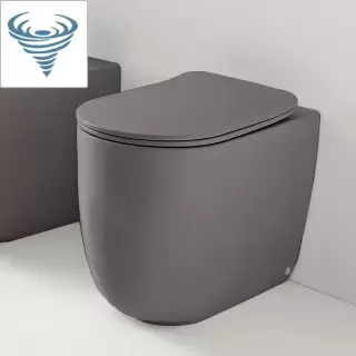 Kerasan Nolita Унитаз безободковый пристенный 55х35 см, Tornado, с креплениями WB5N, цвет: Ferro matt