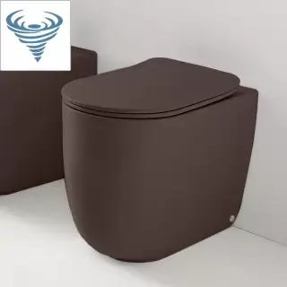 Kerasan Nolita Унитаз безободковый пристенный 55х35 см, Tornado, с креплениями WB5N, цвет: Borgogna matt