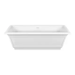Gessi Eleganza Ванна отдельностоящая 180х85x55см, со сливом-переливом, цвет: матовый белый