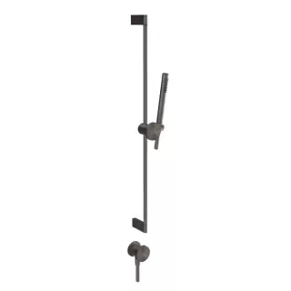 Gessi Origini Штанга в комплекте с душевой лейкой, шланг 150см и вывод воды, с вставкой, цвет: Black Metal Brushed PVD