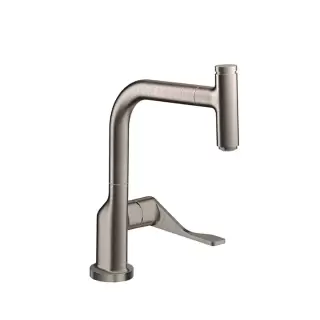 Axor Citterio Смеситель для кухни, однорычажный, на 1 отв, с выдвижным душем, излив: 219мм, цвет: под сталь