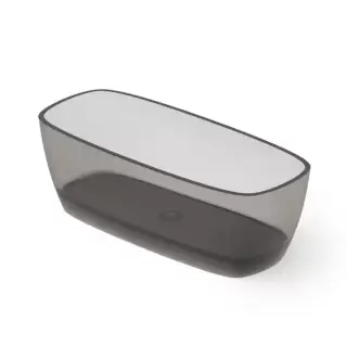Dea Design Soul Ванна 170х72х56см., отдельностоящая, Glasstech, прозрачная смола, цвет: Smoky Black R4