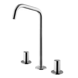 Carlo Frattini So Смеситель для раковины, высота 329мм, на 3 отверстия, вращающийся излив &Oslash; 18мм, донный клапан click-clack, цвет: хром