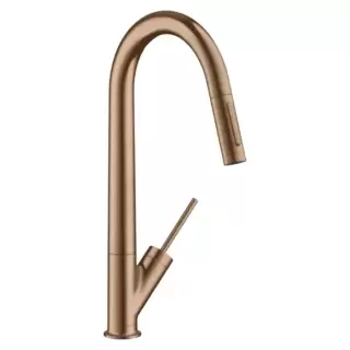 Axor Starck Смеситель для кухни, на 1 отв., с вытяжным изливом, цвет: шлифованное красное золото