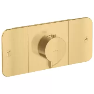 Axor One Смеситель для душа, встраиваемый, термостат, на 2 источника и 1 доп.потребитель, внешняя часть, цвет: шлифованное золото