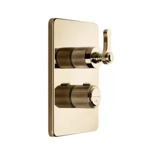 Gessi Venti20 Смеситель для душа, встраиваемый, термостатический, с запорным вентилем, цвет: Warm Bronze PVD