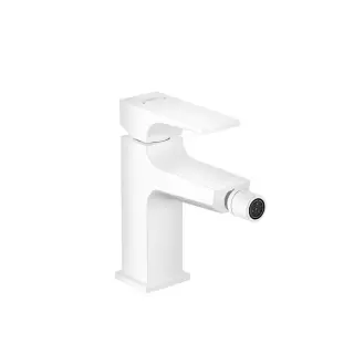 Hansgrohe Metropol Смеситель для биде на 1 отв, с донным клапаном, излив 129мм, цвет: белый матовый
