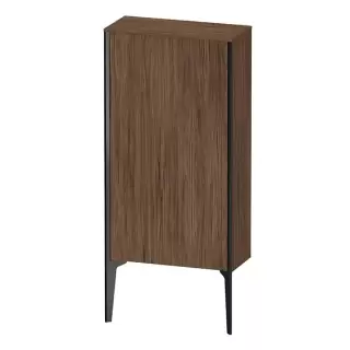 Duravit XViu Шкаф подвесной 50x24x89см, с 1 дверью, 2 стеклянными полками (петли слева), цвет: walnut dark/черный матовый