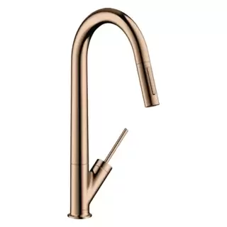 Axor Starck Смеситель для кухни, на 1 отв., с вытяжным изливом, цвет: полированное красное золото