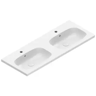 Catalano Alvea Раковина 120x46 двойная, с 2 отв., цвет: белый глянцевый