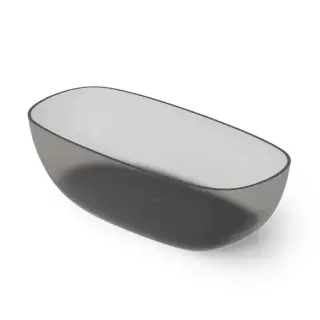 Dea Design Modern Ванна 180х85х54см., отдельностоящая, Glasstech, прозрачная смола, цвет: Smoky Black R4