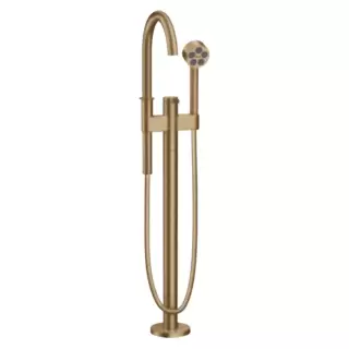 Axor One Смеситель для ванны, напольный, с ручным душем, цвет: шлифованная бронза