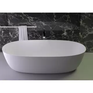 KNIEF Prime Ванна отдельностоящая овальная 180х85xh50см, со слив переливом , цвет: белый матовый