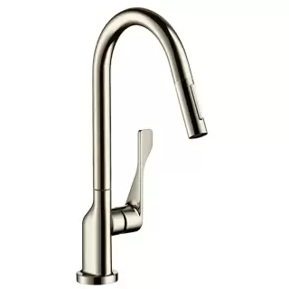 Axor Citterio Смеситель для кухни, однорычажный, на 1 отв, с выдвижным душем, излив: 220мм, цвет: под сталь