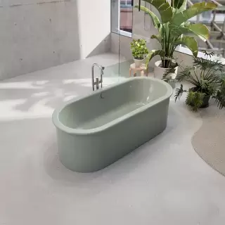 BETTE Suno Oval Ванна отдельностоящая 177&times;77см, с шумоизоляцией и экраном, цвет: Salvia