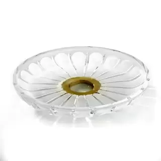 3SC Montblanc Лоток универсальный, крулый, настольный, цвет: прозрачный хрусталь/золото 24к. Lucido