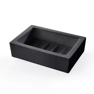 3SC Mood Black Мыльница настольная, композит Solid Surface, цвет: чёрный матовый