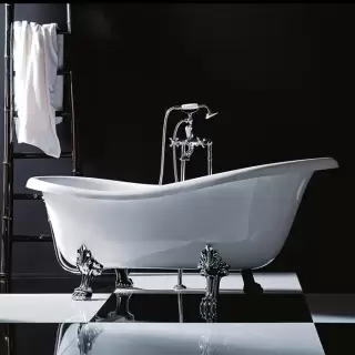 Gruppo Treesse Epoca Ванна отдельностоящая из композита (170х80хh72/60 см) в комплекте: ножки (4 шт.), слив-перелив, цвет: белый/хром