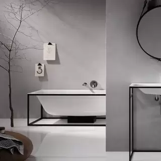 Bette Lux SHAPE Ванна прямоугольная на черном каркасе отдельностоящая, 190x90x45см покрыта эмалью снаружи и изнутри, BetteGlasur&reg; Plus, цвет: белый