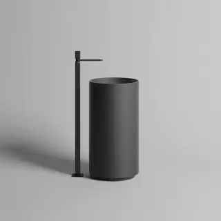 Salini  Armonia Раковина напольная 45х45х85см, без отв., без перелива, с донным клапаном, материал: S-Stone, цвет: RAL9005 матовый