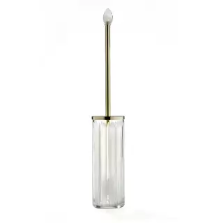3SC Montblanc Туалетный ёршик, напольный, цвет: прозрачный хрусталь/золото 24к. Lucido