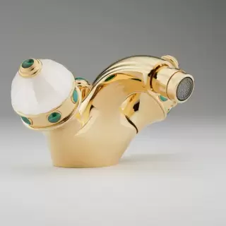 THG Cheverny Malachite Смеситель для биде, 1 отв., цвет: золото/малахит