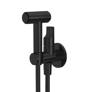 Fima Carlo Frattini Collettivit&agrave; Гигиенический душ, настенный, со шлангом 120см., цвет: черный матовый