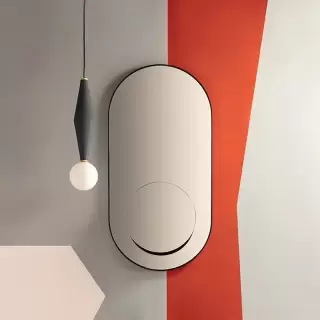 Globo Зеркало 90x45 см с полкой, цвет серебро