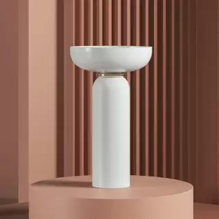 Artceram Jolie Раковина 50см., на пьедестале, пристенный монтаж,  цвет: белый матовый/золото