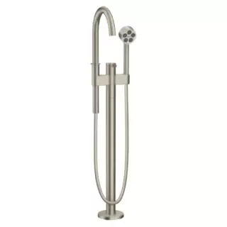 Axor One Смеситель для ванны, напольный, с ручным душем, цвет: шлифованный никель