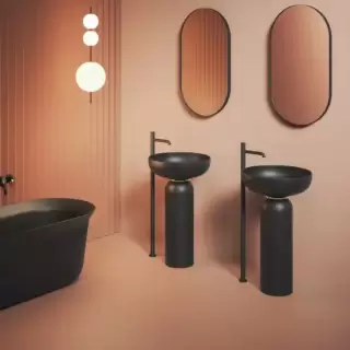 Artceram Jolie Раковина 50см., на пьедестале, пристенный монтаж,  цвет: черный матовый