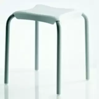 Colombo Complementi Табурет, ножки-аллюминий серый, сиденье-пластик, цвет: белый