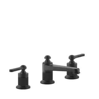 Gessi Venti20 Смеситель для раковины на 3 отверстия, высота излива 50 мм., в комплекте с донным клапаном, цвет: черный матовый