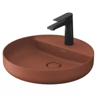 Duravit Vitrium Раковина накладная 46см., с 1 отв., круглая, из DuroCast UltraResist, без перелива, с полкой, цвет: матовая корица