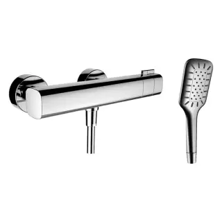 Laufen Cityplus Смеситель для душа, настенный, термостатический, с ручным душем MyCity100 и шлангом, цвет: хром