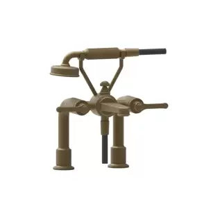 Gessi Venti20 Смеситель для установки на борт ванны на 2 отверстия, с ручным душем и шлангом 150см., цвет: Antique Brass