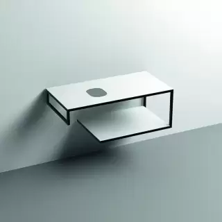 Kerasan Louise Металлическая структура для раковины 100см, подвесная, с полкой, с 1 отв., с полотенцедержателем, цвет: белый матовый