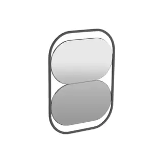 Simas Wave Зеркало настенное из 2 овальных зеркал 50х70 см, цвет: черный матовый