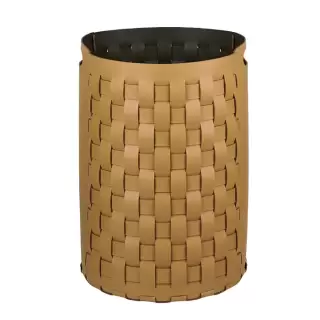 Colombo Adj Круглая корзина Bottega D40хH57см., напольная, цвет: горчичный/оливковый